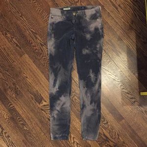 Tie dyed AG  light weight corduroy skinny jeans